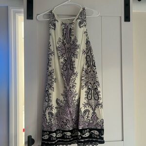 Elegant Black and Cream Patterned Dress